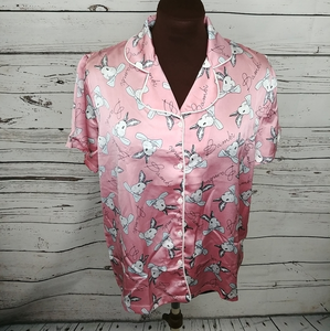 Mountain Bambi Pink White Rabbit Pajama Top‎